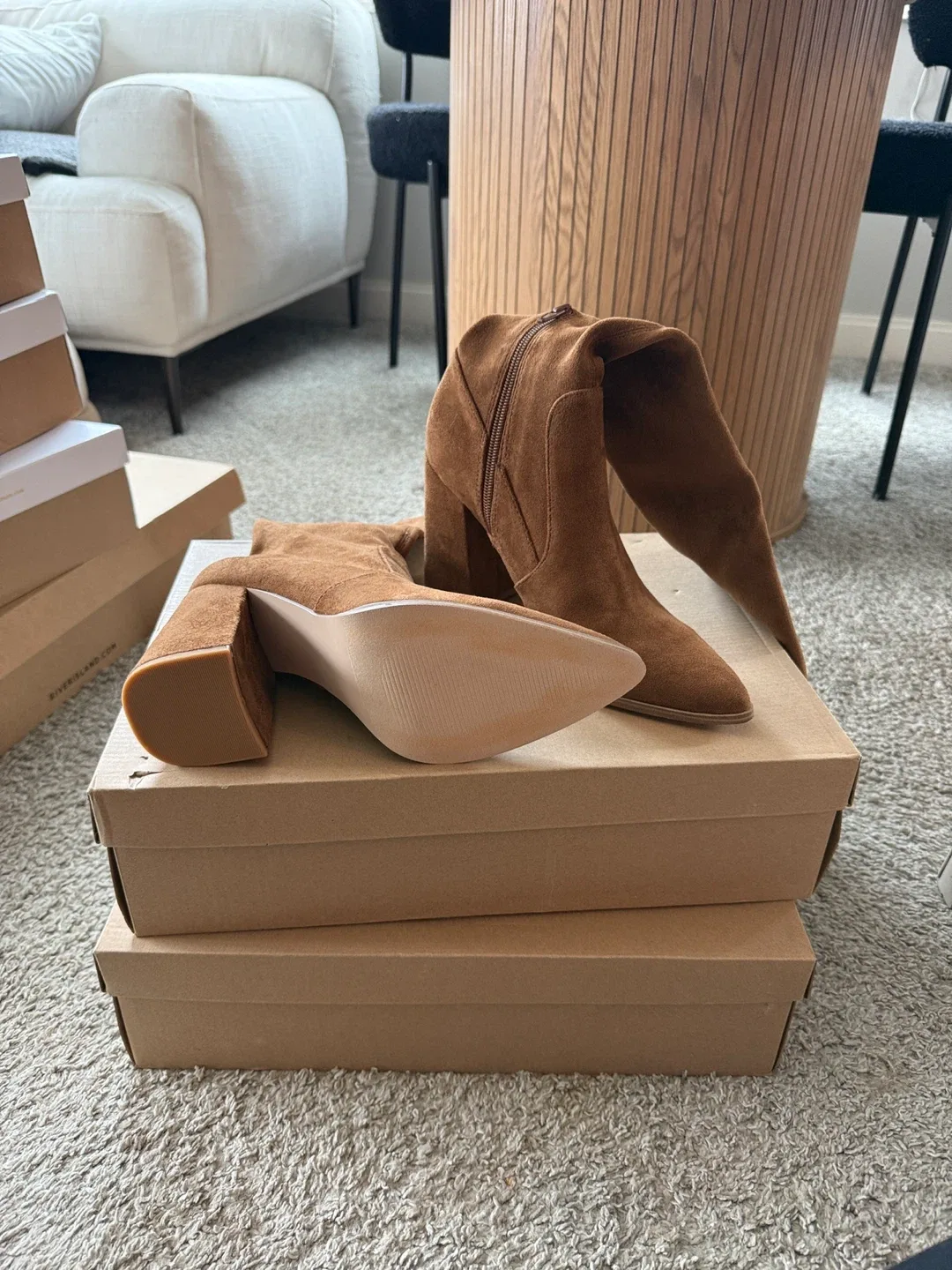 Steve Madden Brown Suede Over The Knee Boots image indicator(2)