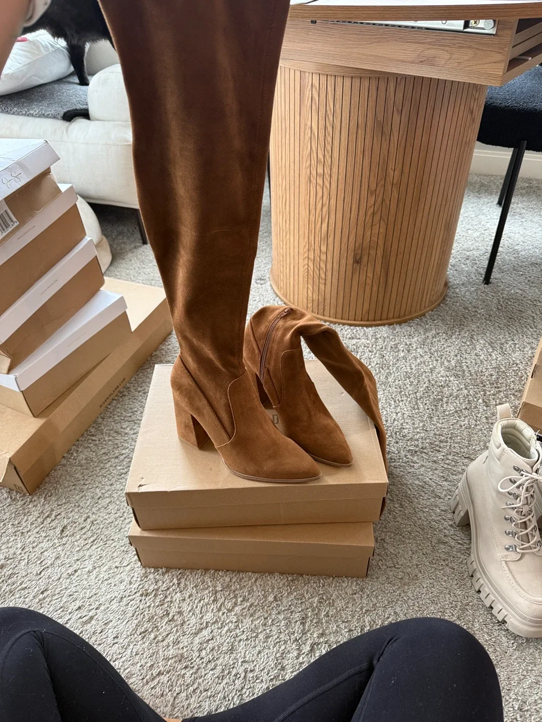 Steve Madden Brown Suede Over The Knee Boots image indicator(3)