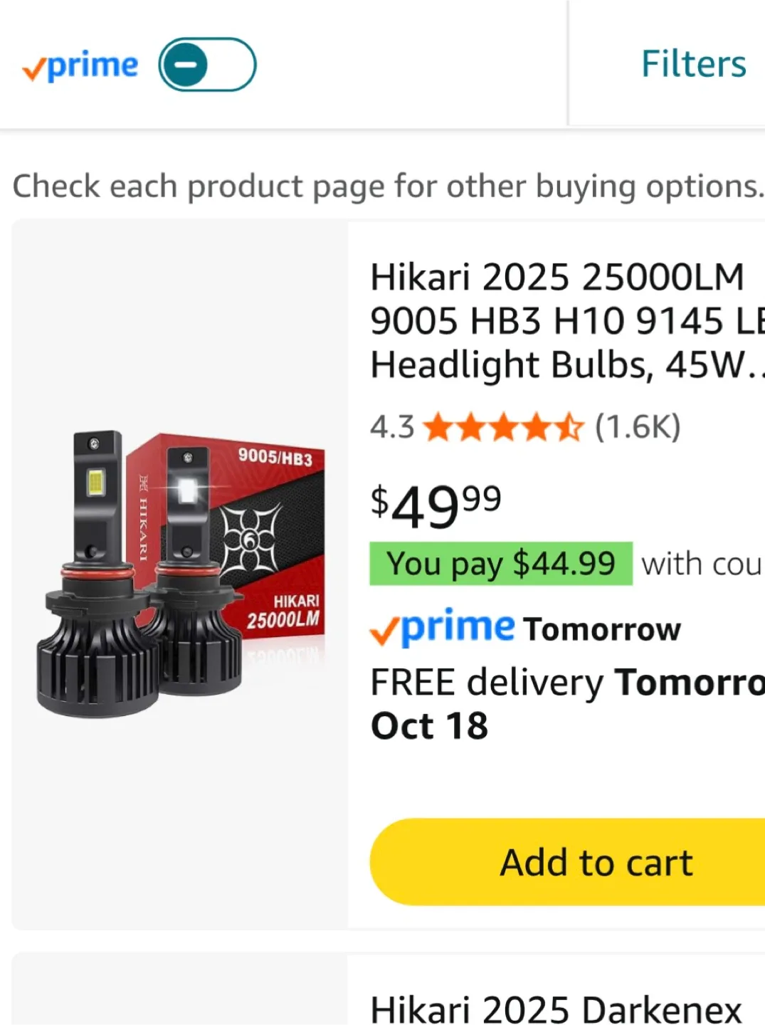 Hikari 2025 - 9005- LED Headlight Bulbs thumbnail