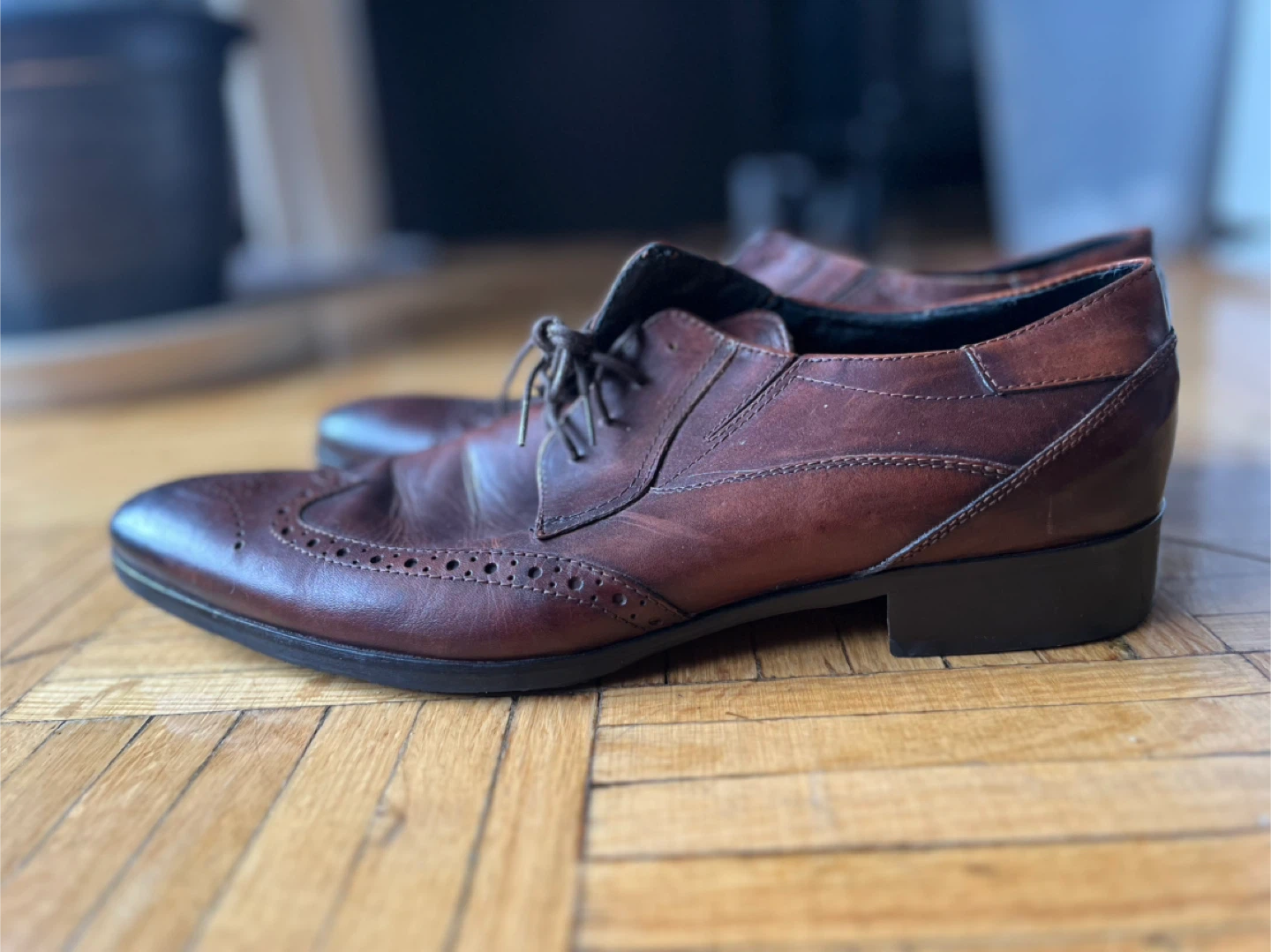 Brown Leather Dress Shoes - Size 44 - photo 2