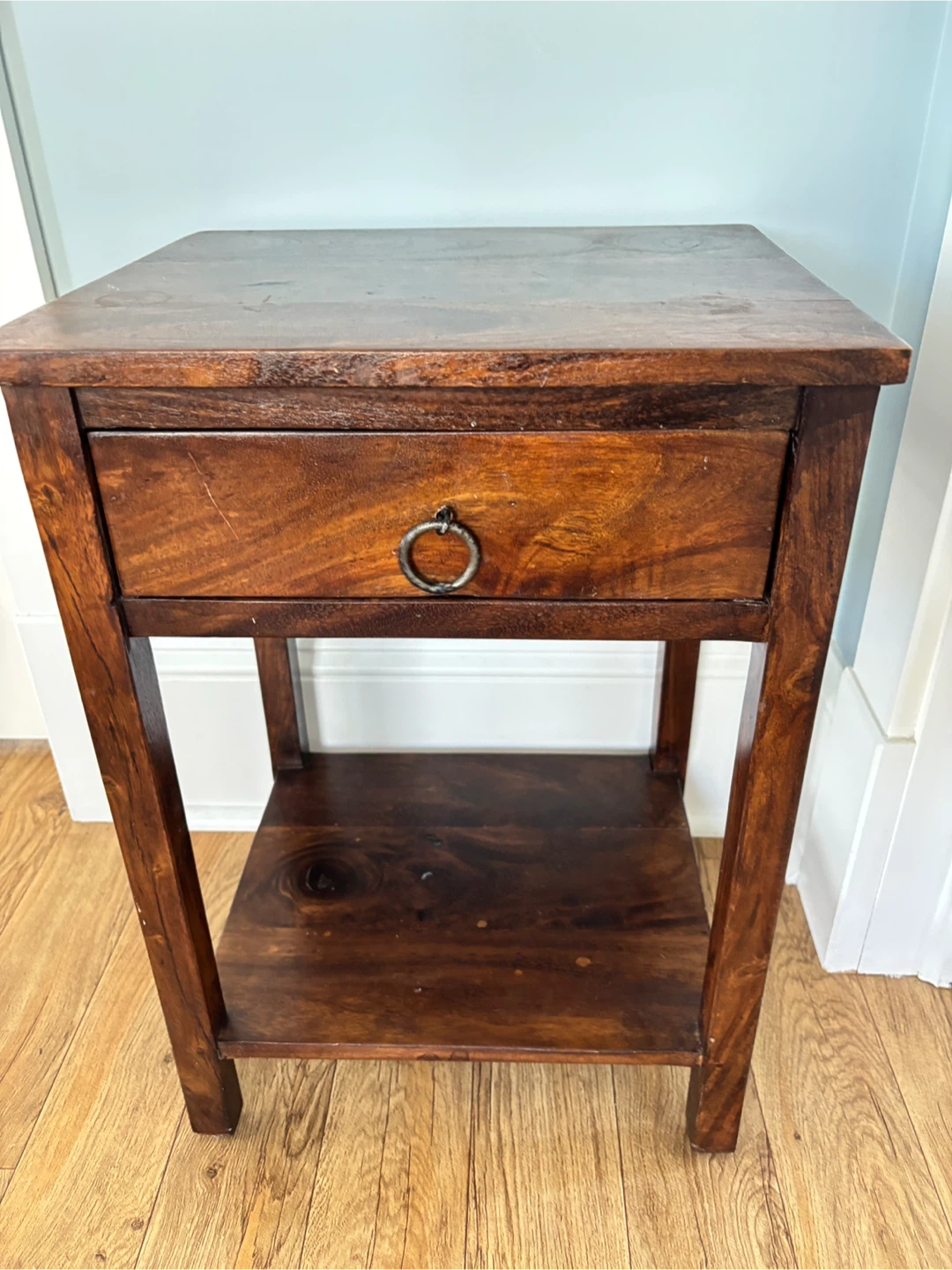 Wood Side Table with Drawer - photo 2