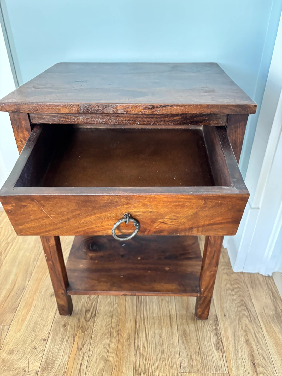 Wood Side Table with Drawer - photo 3