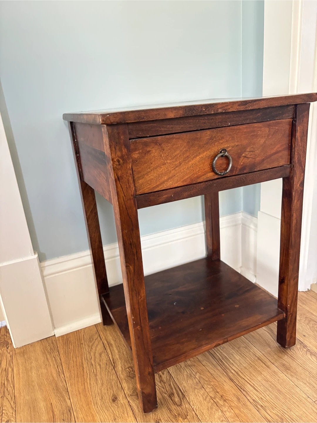 Wood Side Table with Drawer