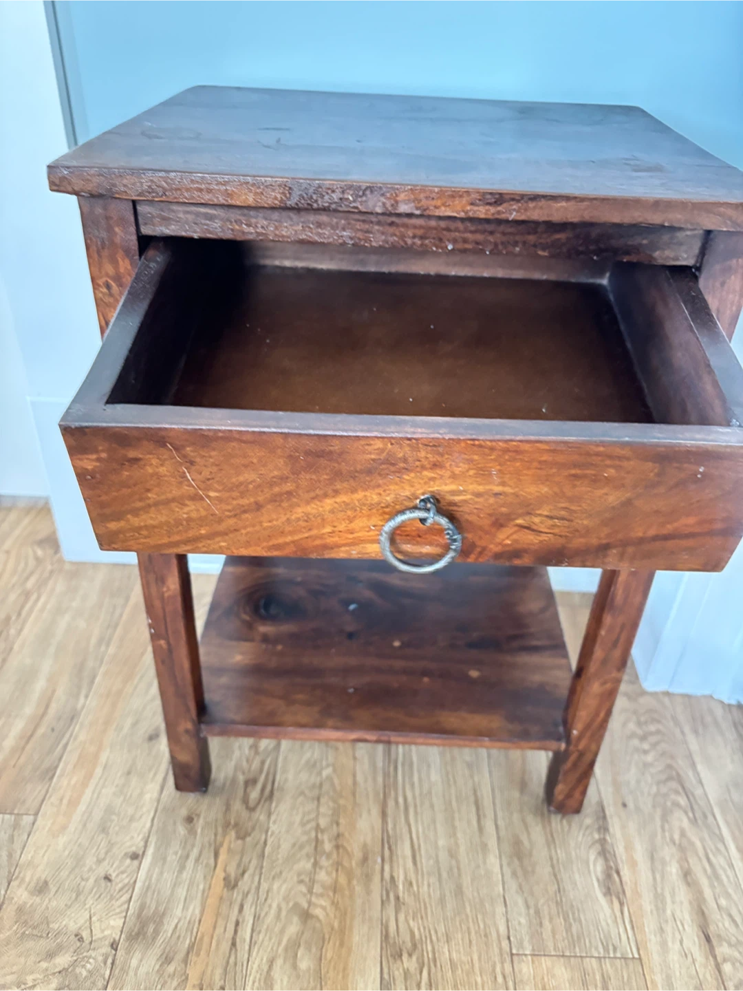 Wood Side Table with Drawer - photo 4