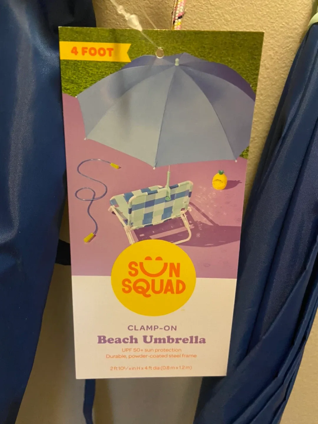 New 4' Clamp on Outdoor Patio Beach Umbrella - Sun Squad image indicator(6)