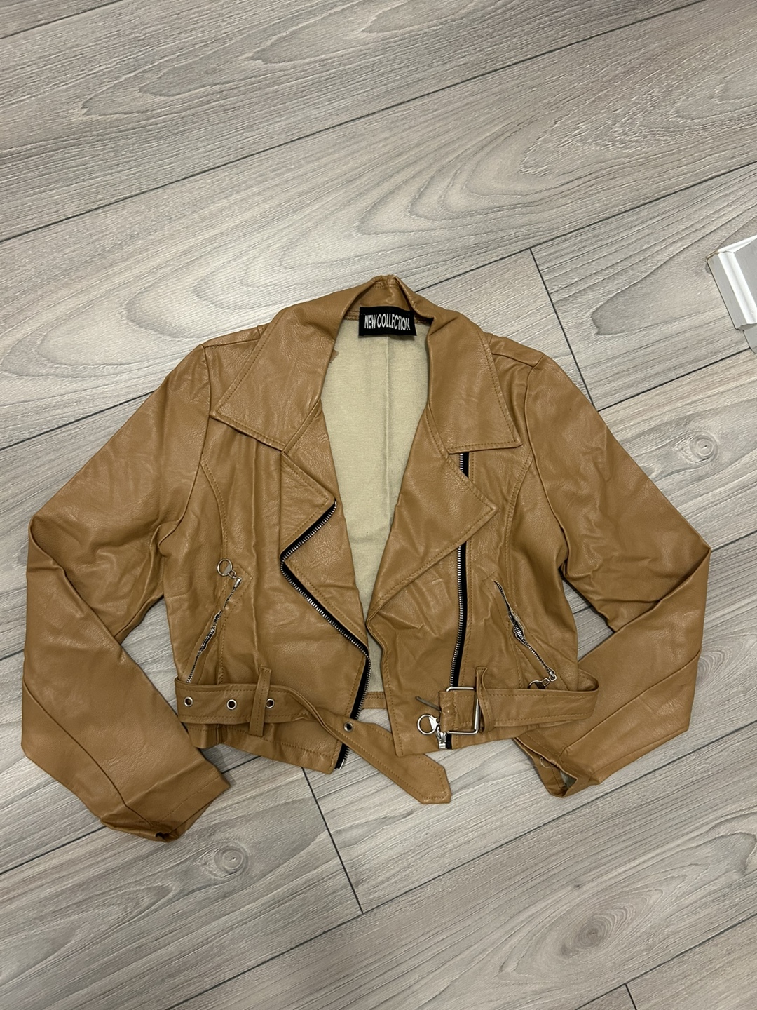 New Collection Brown Faux Leather Jacket