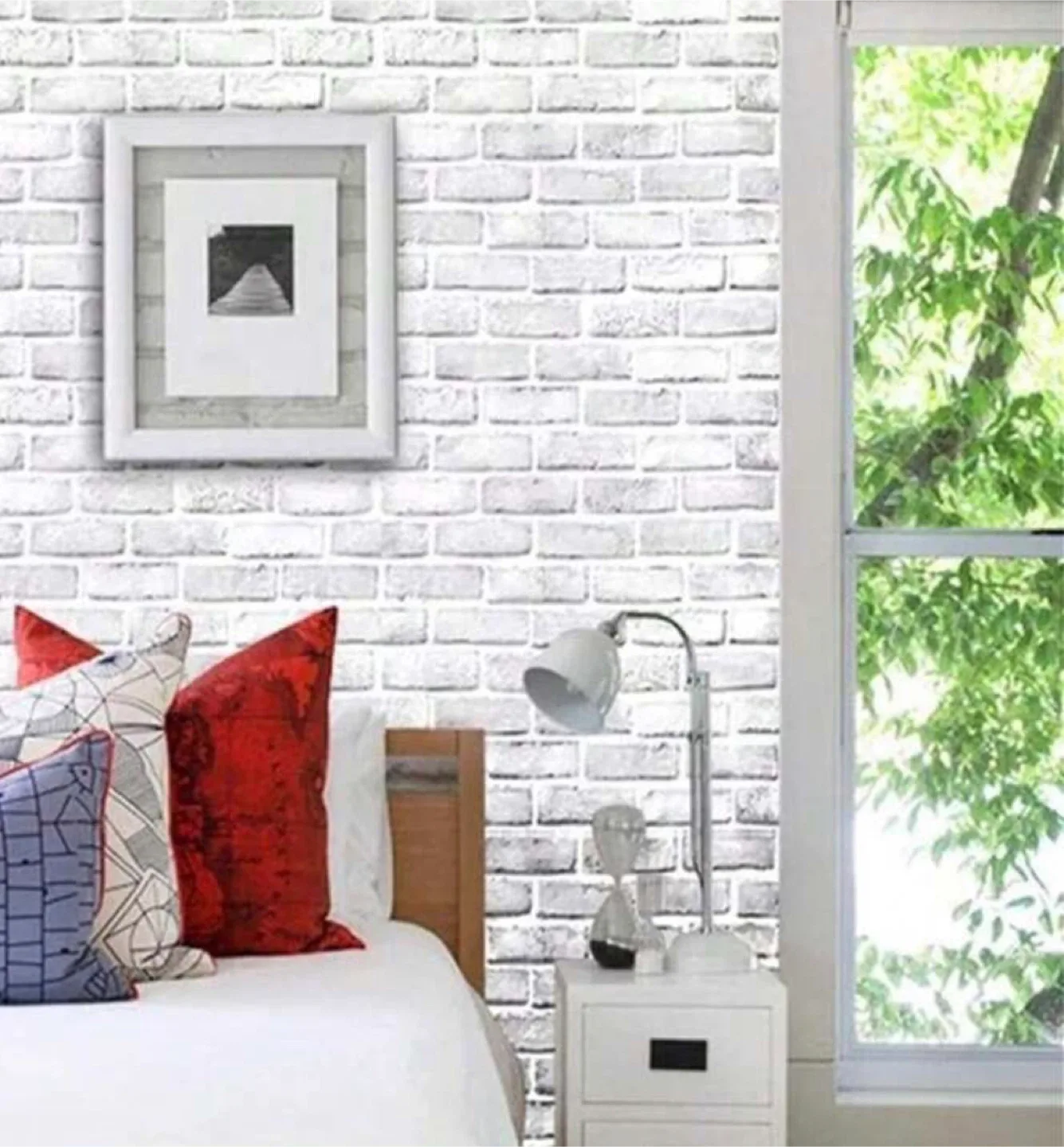 White brick pattern, peel & stick rolls image indicator(2)