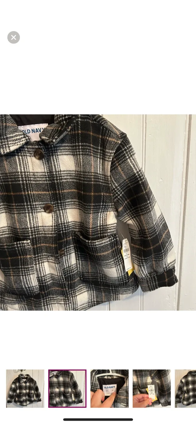 Old Navy Plaid Jacket - Size 3T image indicator(2)