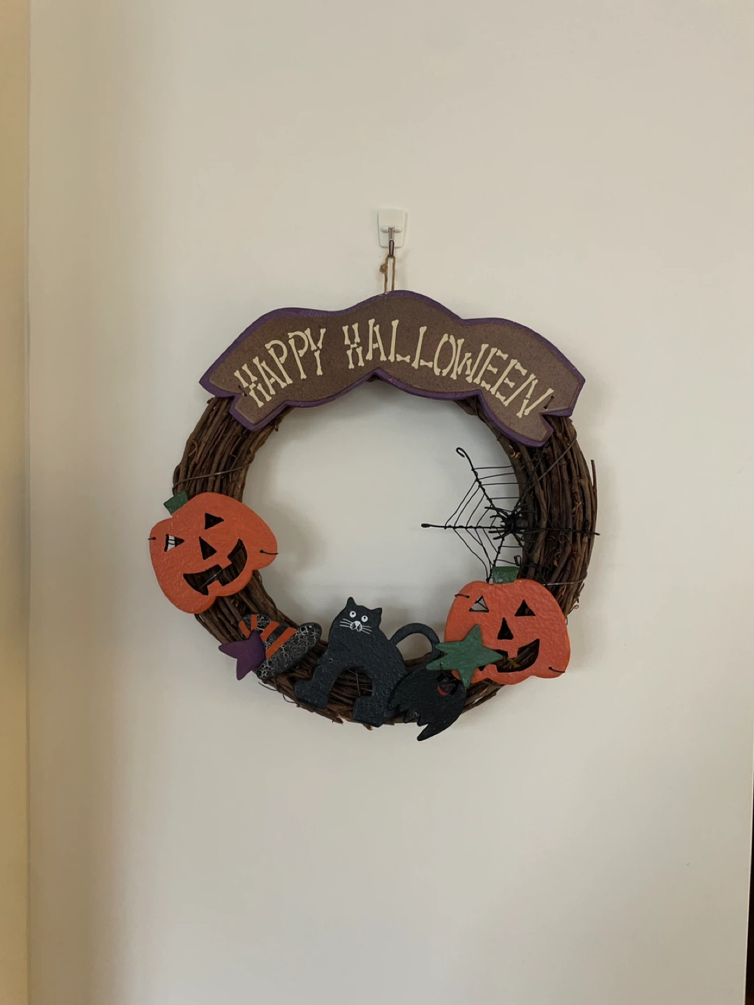 🥕Happy Halloween Wreath with Cat and Pumpkins