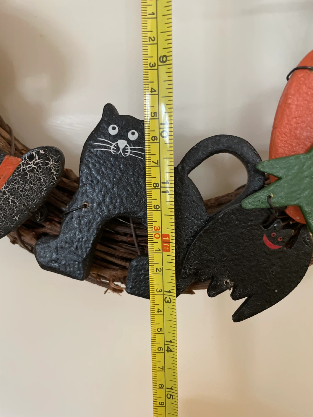 🥕Happy Halloween Wreath with Cat and Pumpkins - photo 4