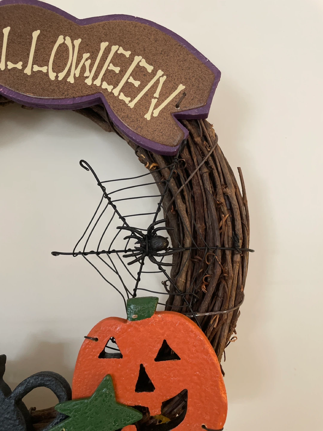 🥕Happy Halloween Wreath with Cat and Pumpkins - photo 3