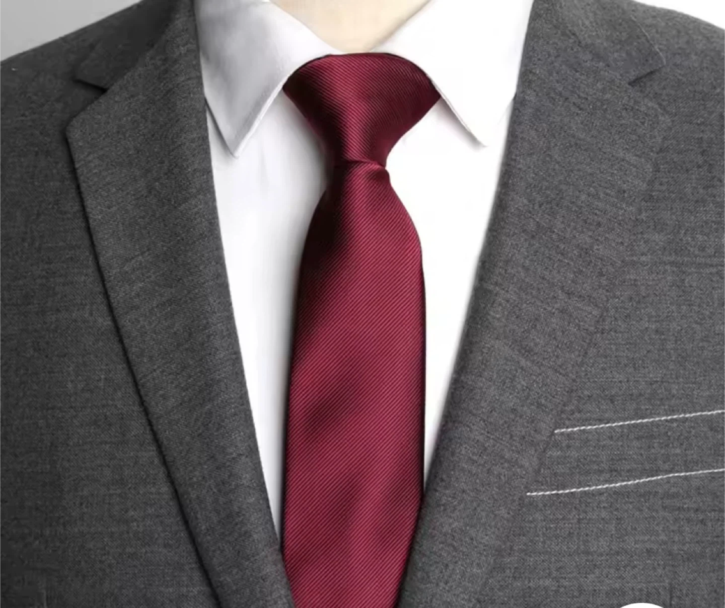 Wine Red Tie jacquard slim tie - photo 2