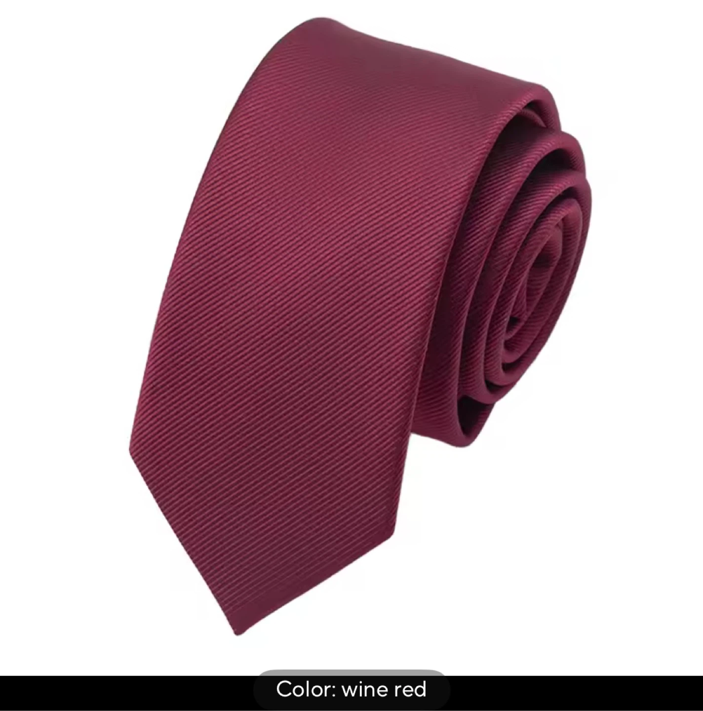 Wine Red Tie jacquard slim tie