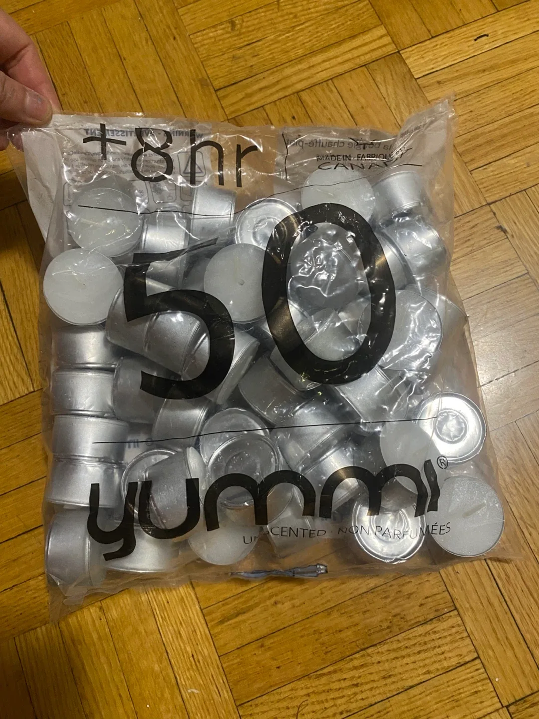 Yummi 50 Unscented Tea Lights, 8hr thumbnail