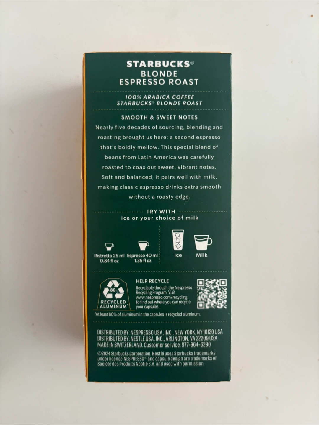 Starbucks Blonde Espresso Roast Nespresso Pods (3 boxes) - photo 2