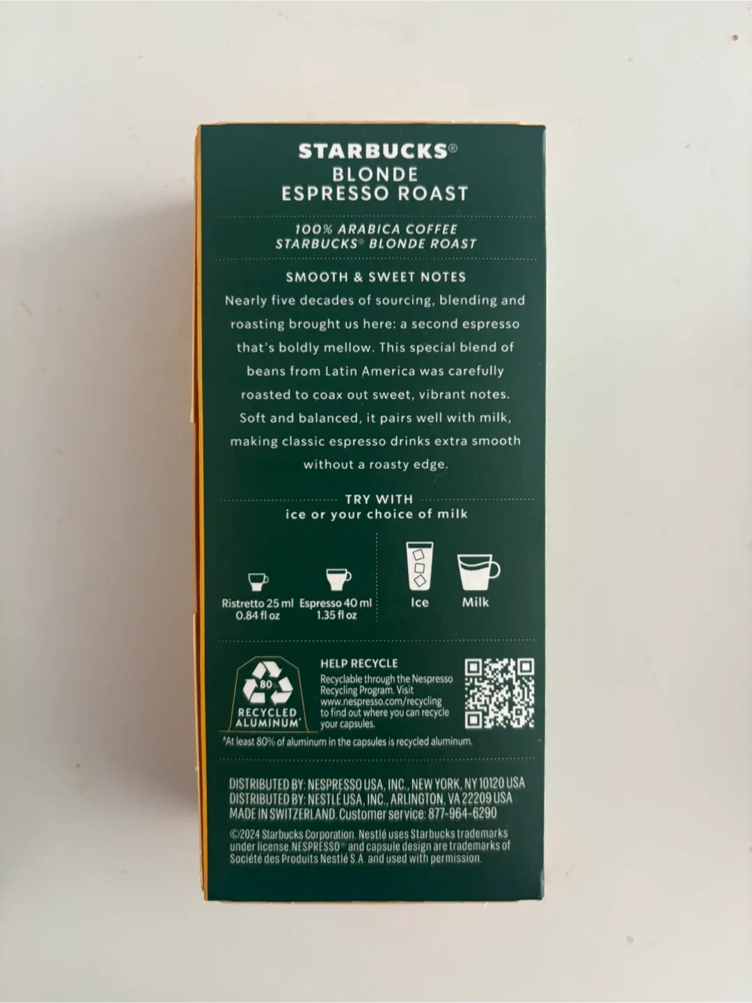 Starbucks Blonde Espresso Roast Nespresso Pods (3 boxes) image indicator(2)