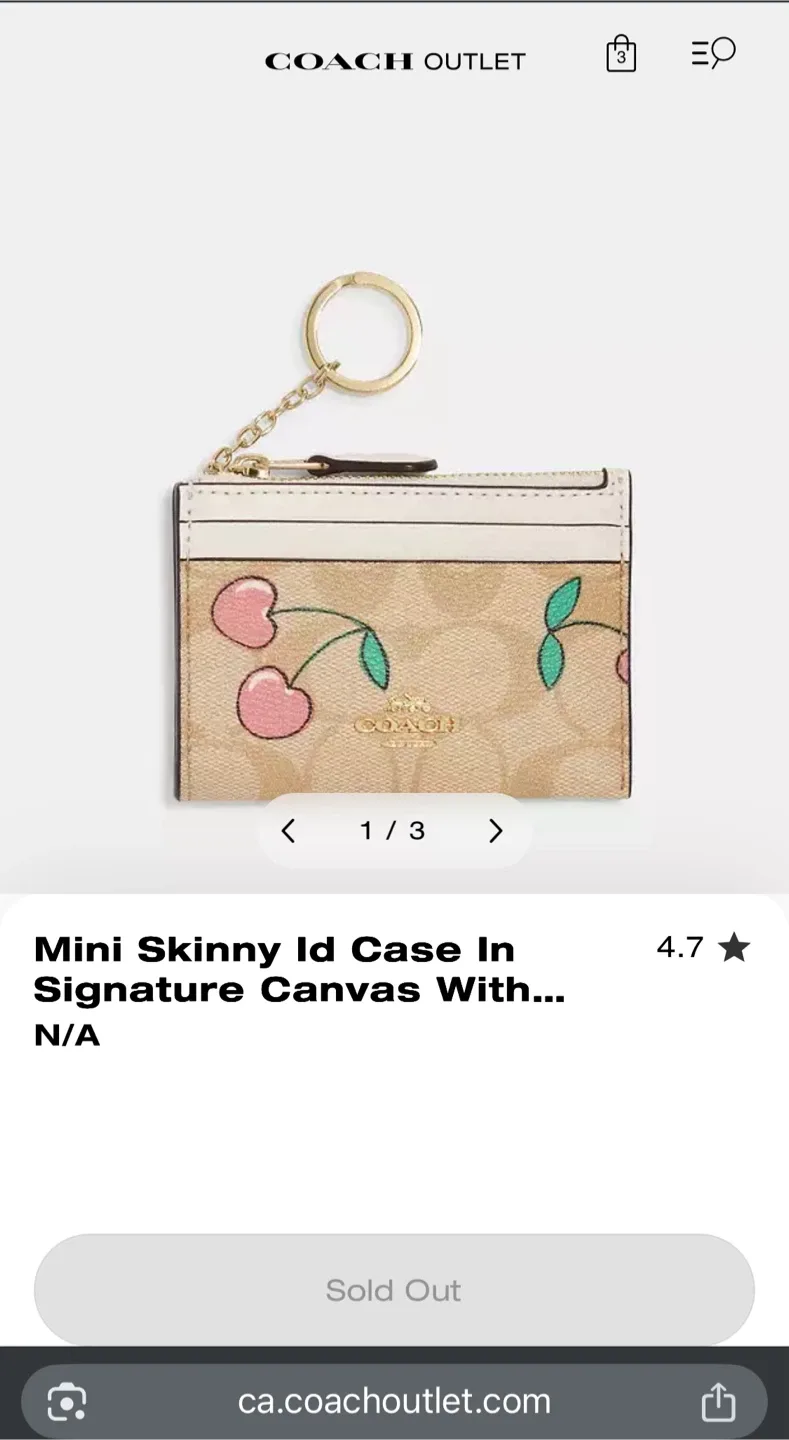 New Coach Mini Skinny ID Case Cherry Print image indicator(4)