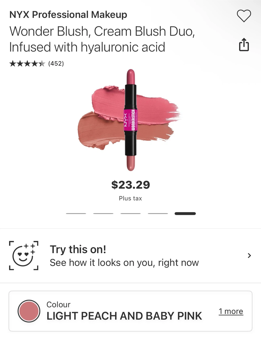 NYX Wonder Stick Blush - Light Peach & Baby Pink