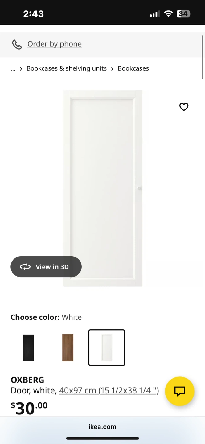 IKEA Billy Bookcase with Oxberg Doors - photo 4