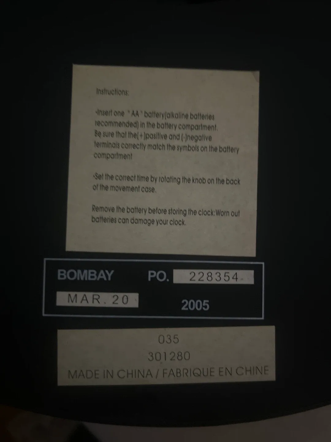 Bombay Company Sterling & Noble Clock Co. Wall Clock image indicator(6)