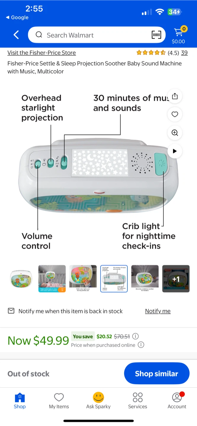 Fisher-Price Settle & Sleep Projection Soother - photo 5