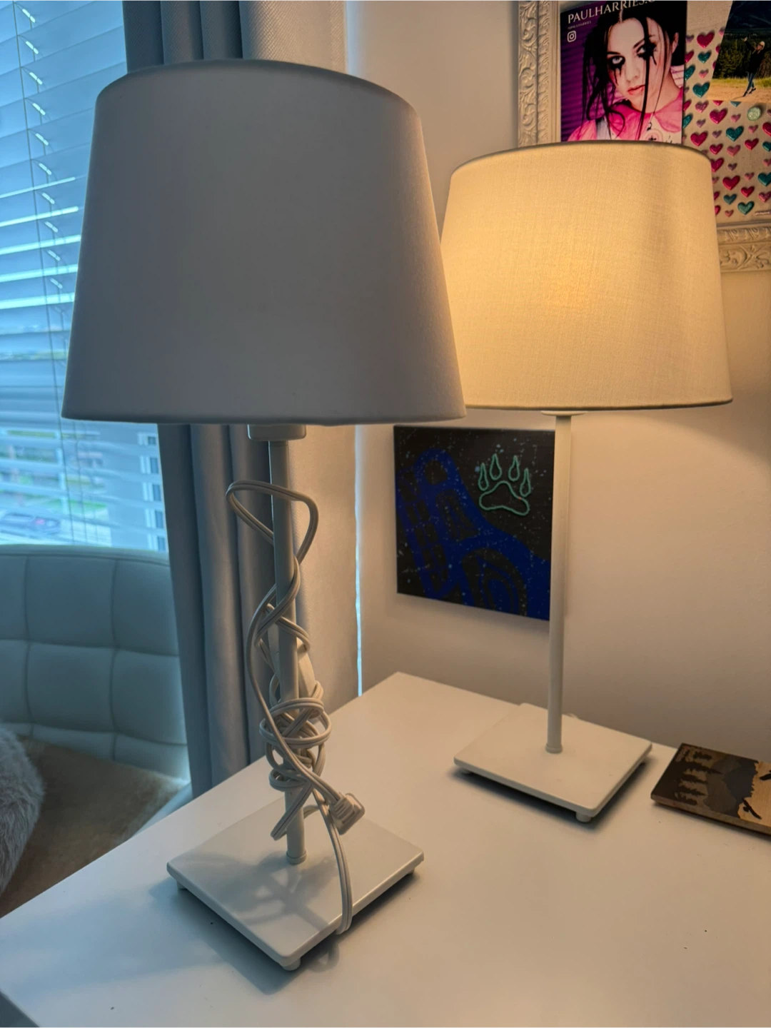 Pair of White IKEA Table Lamps