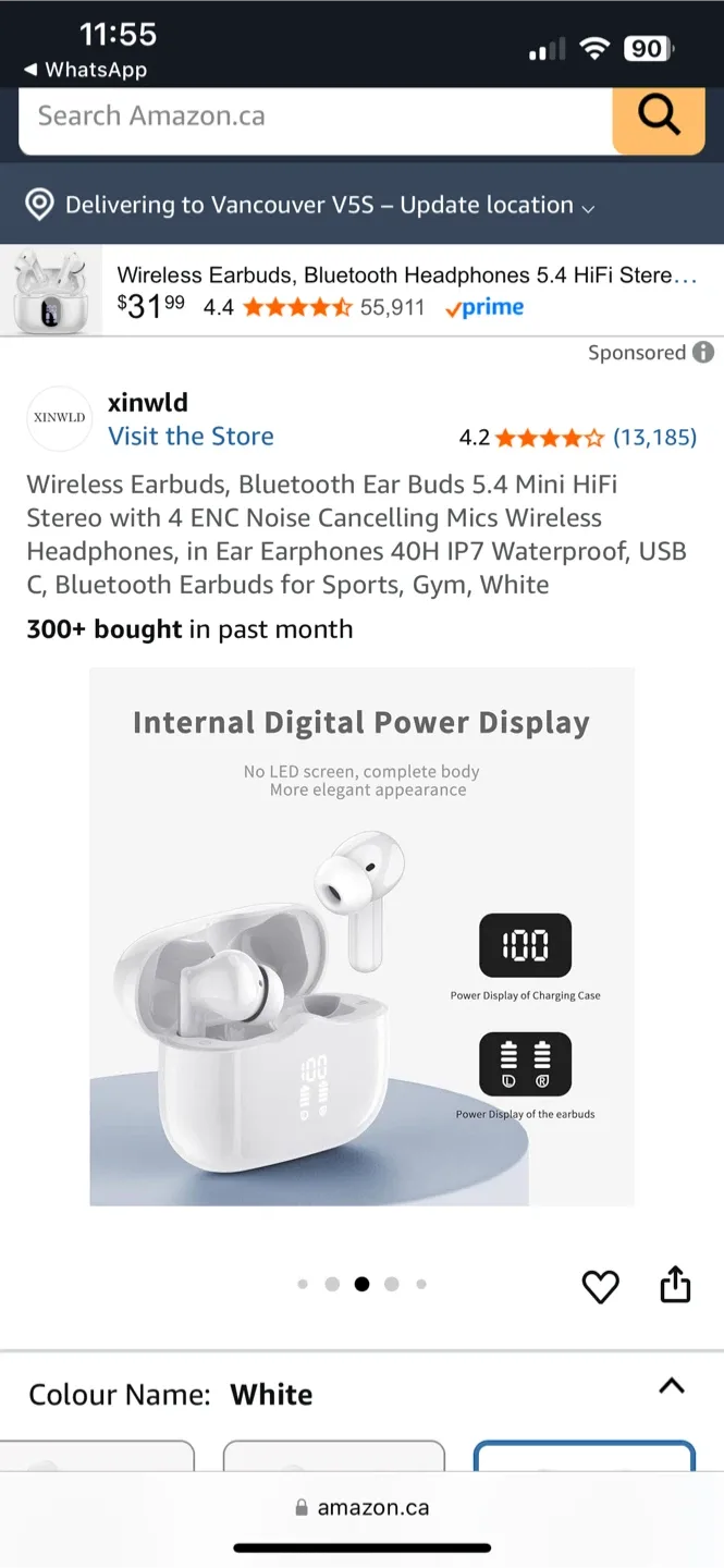 Wireless Bluetooth Earbuds - White image indicator(4)