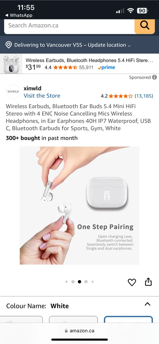Wireless Bluetooth Earbuds - White image indicator(3)