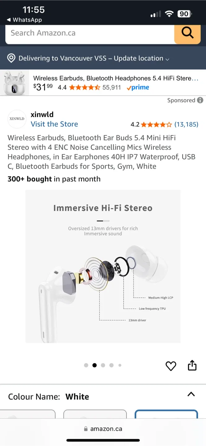 Wireless Bluetooth Earbuds - White image indicator(2)