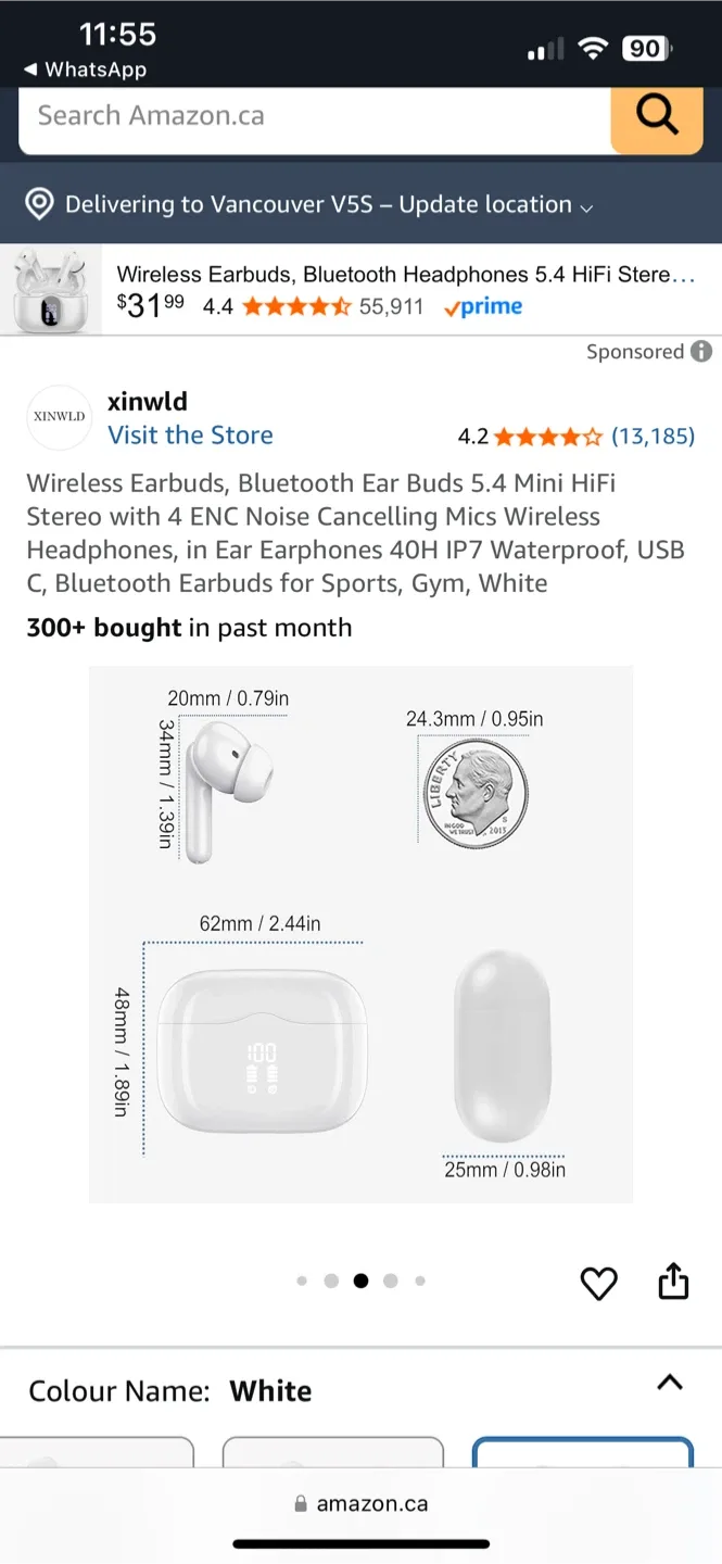 Wireless Bluetooth Earbuds - White image indicator(5)