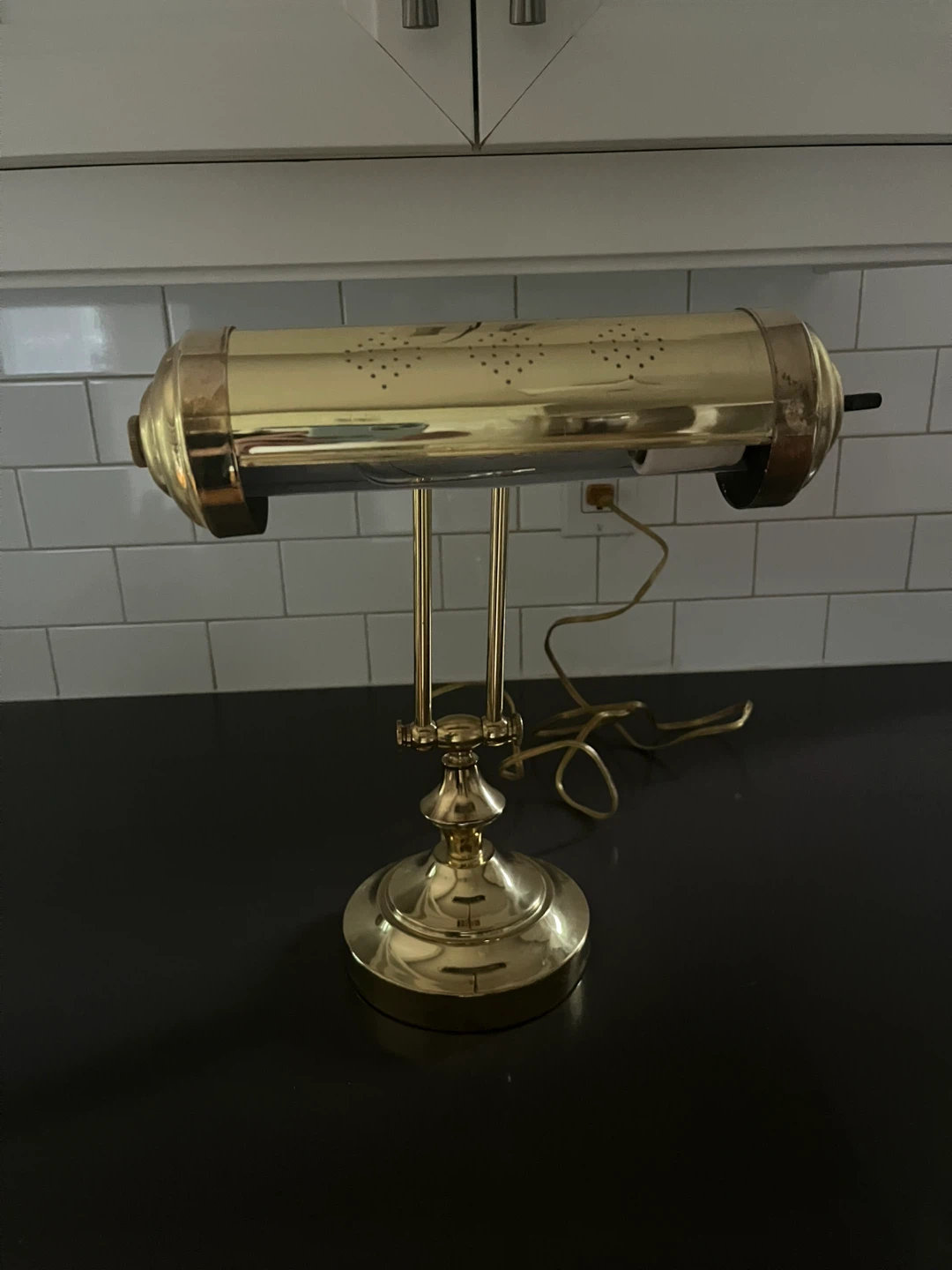 Brass Banker's Desk Lamp
