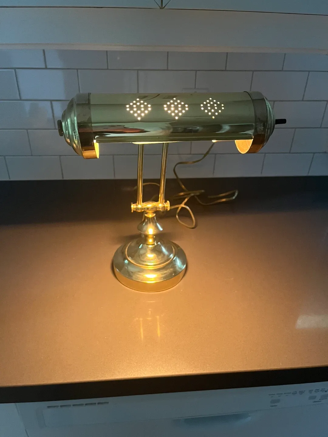 Brass Banker's Desk Lamp image indicator(2)