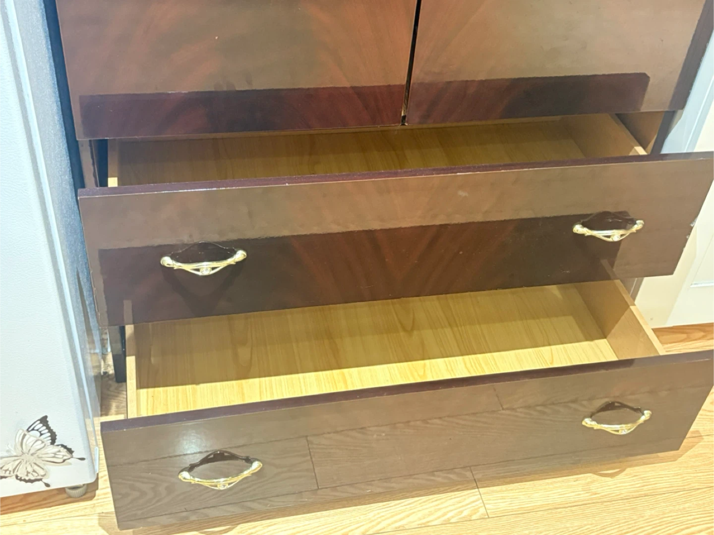 Wardrobes and Pair of Wood Veneer Nightstands - photo 5