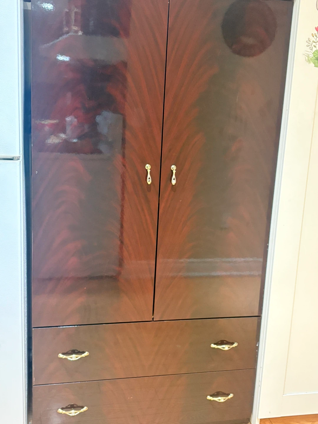 Wardrobes and Pair of Wood Veneer Nightstands