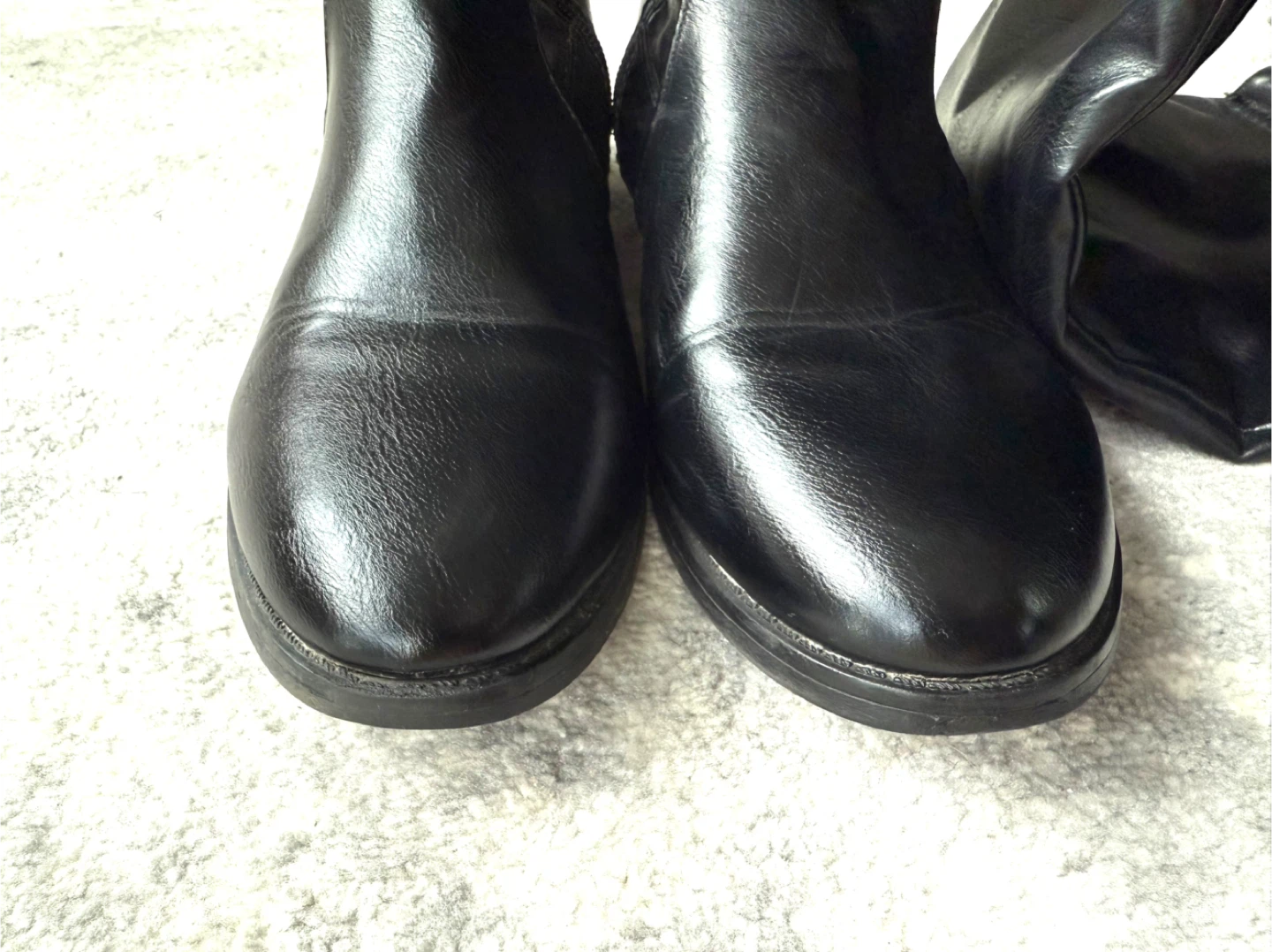 Faux Leather Over-the-knee Black Boots, Size 8 - photo 2