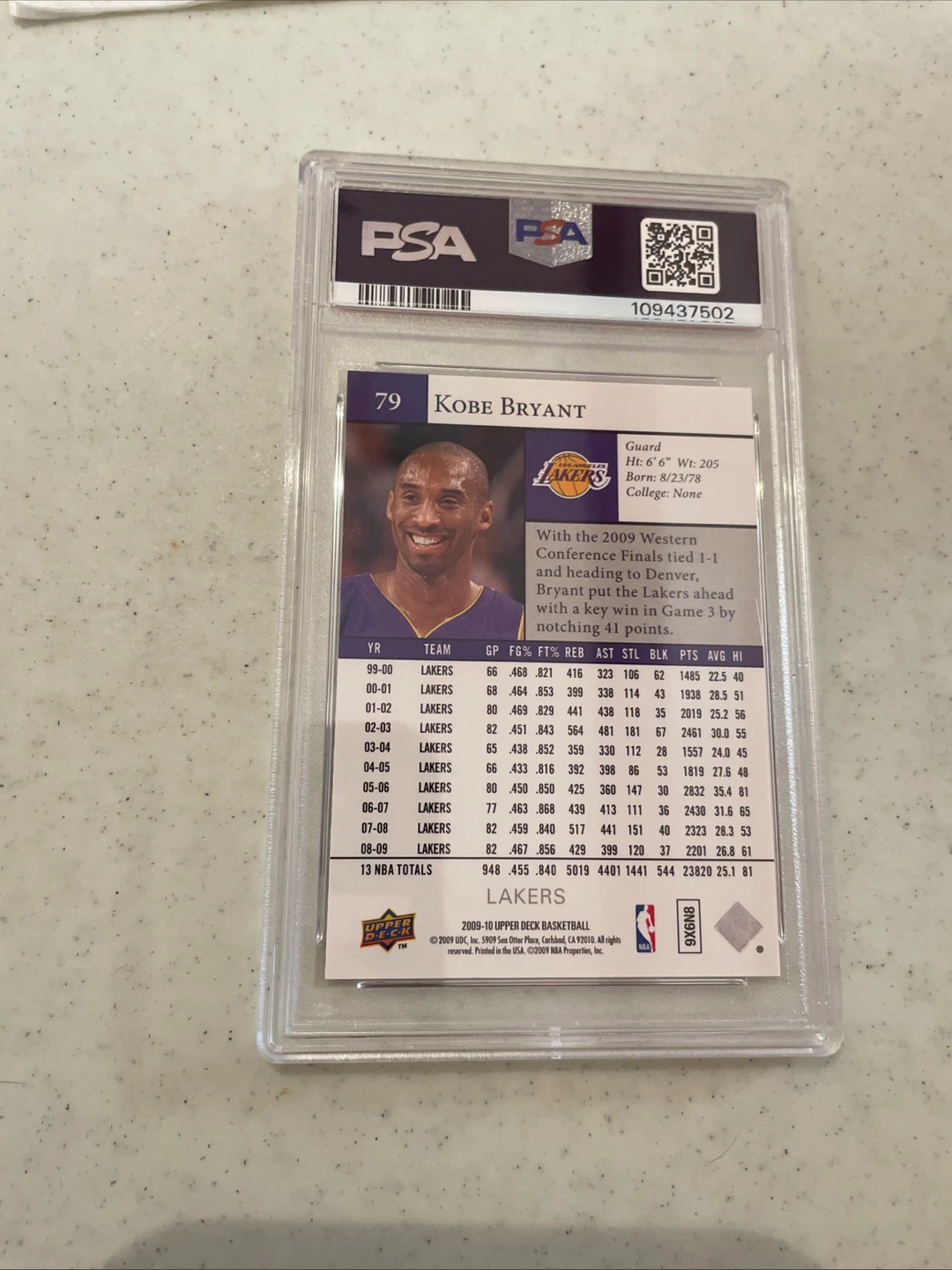2009 Upper Deck Kobe Bryant Card #79 - Mint Condition! - photo 3