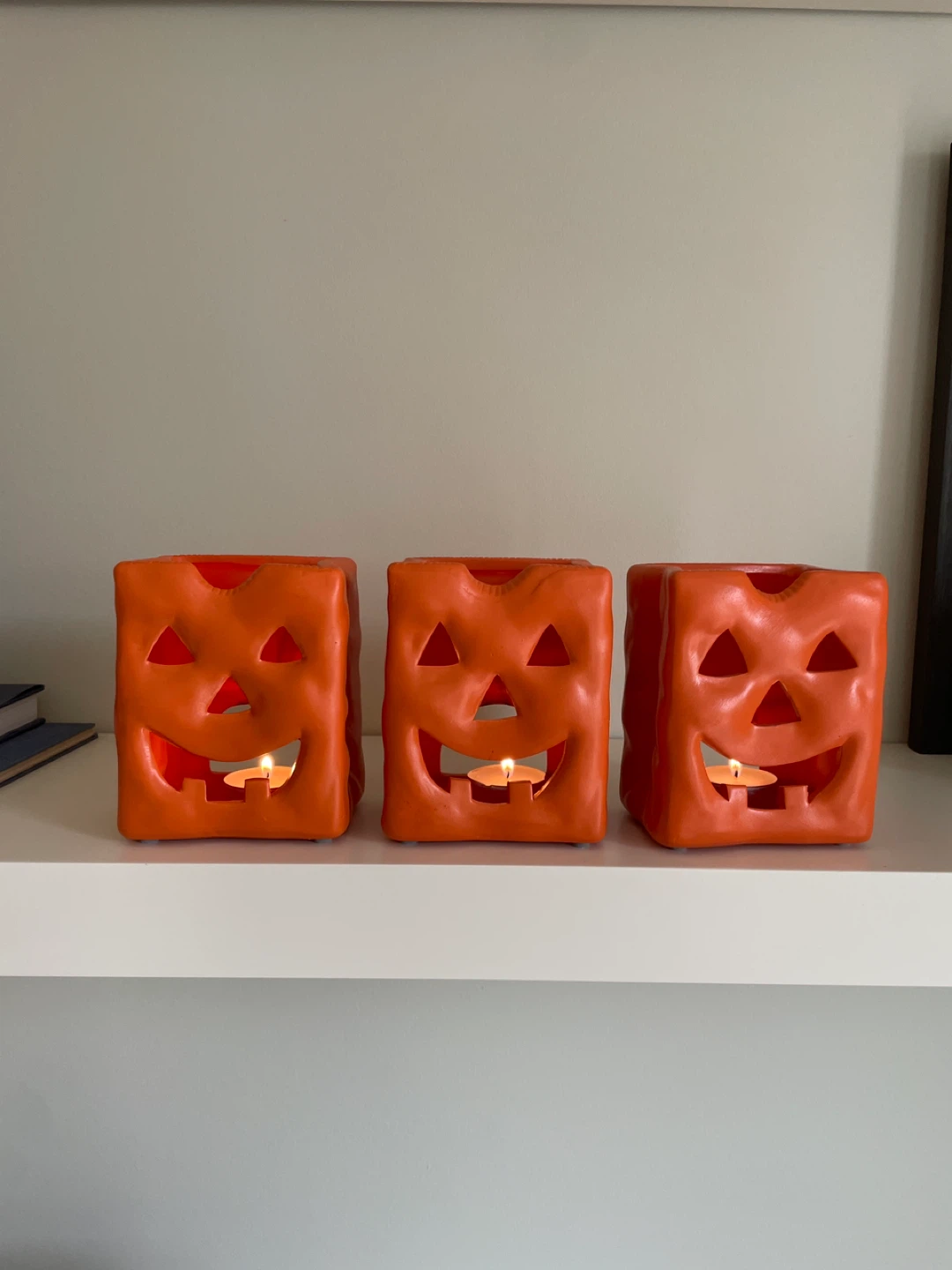 🥕Hallowe’en Pumpkin Ceramic Tea Light Holders - photo 2