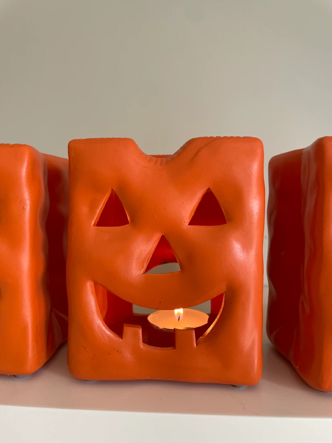 🥕Hallowe’en Pumpkin Ceramic Tea Light Holders - photo 4