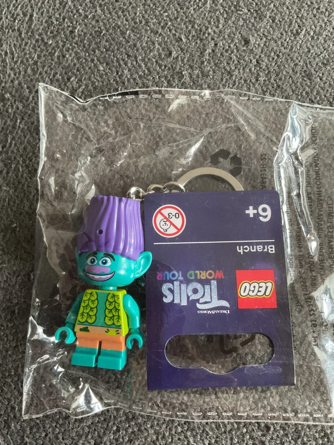 New LEGO Trolls World Tour Branch Keychain thumbnail