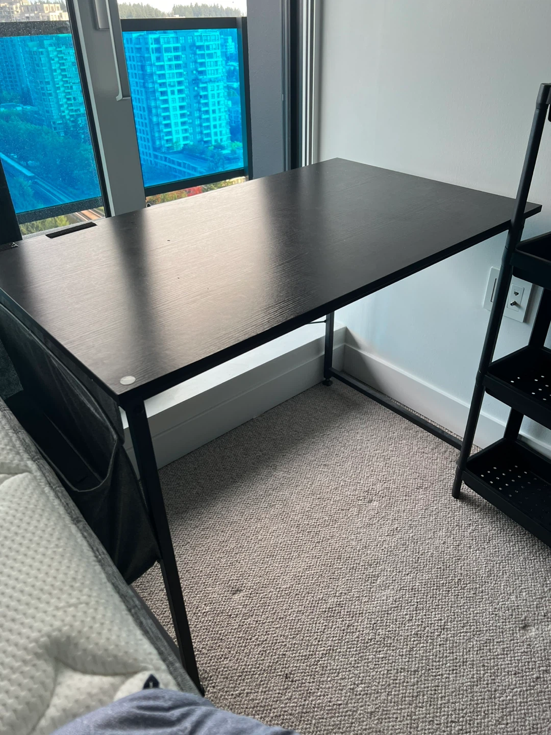 Black Desk and Shelf Set