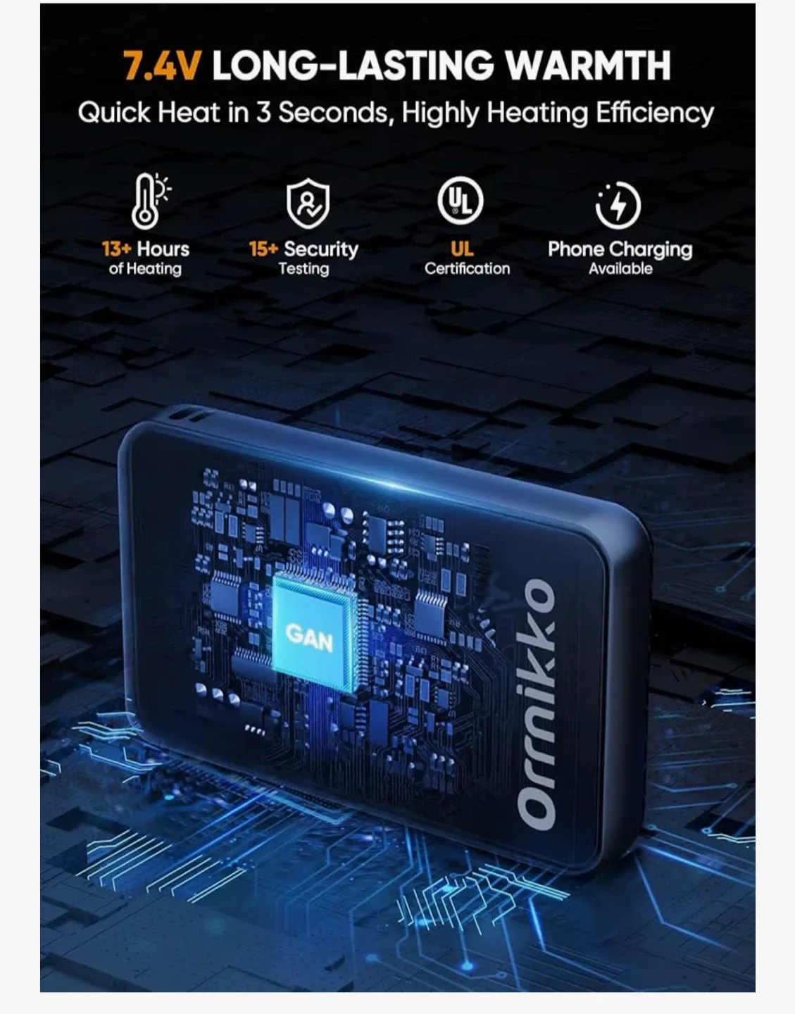 New! Orrnikko Kids Heated Jacket - Blue image indicator(3)