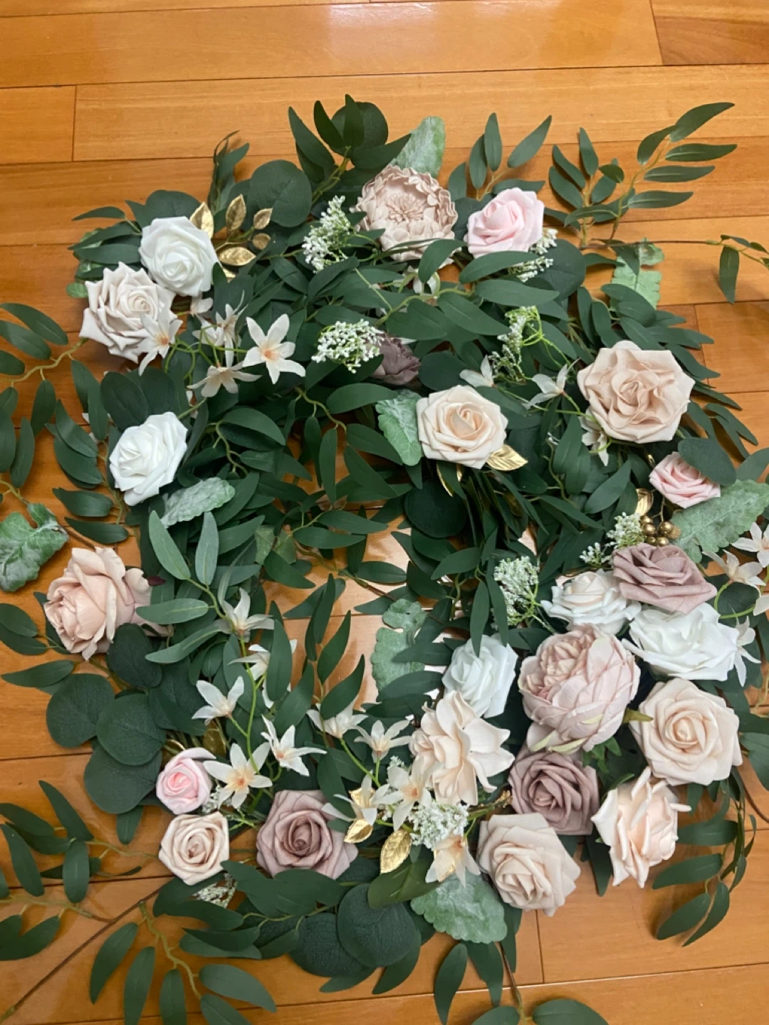 Floral Garland with Roses and Greenery - photo 4