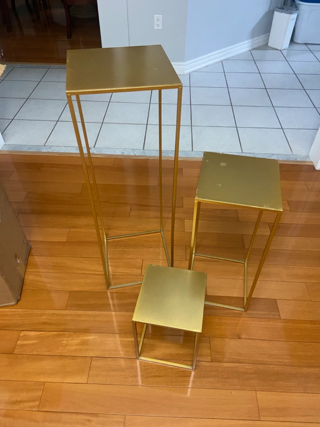 Gold Metal Plant Stands - Set of 3