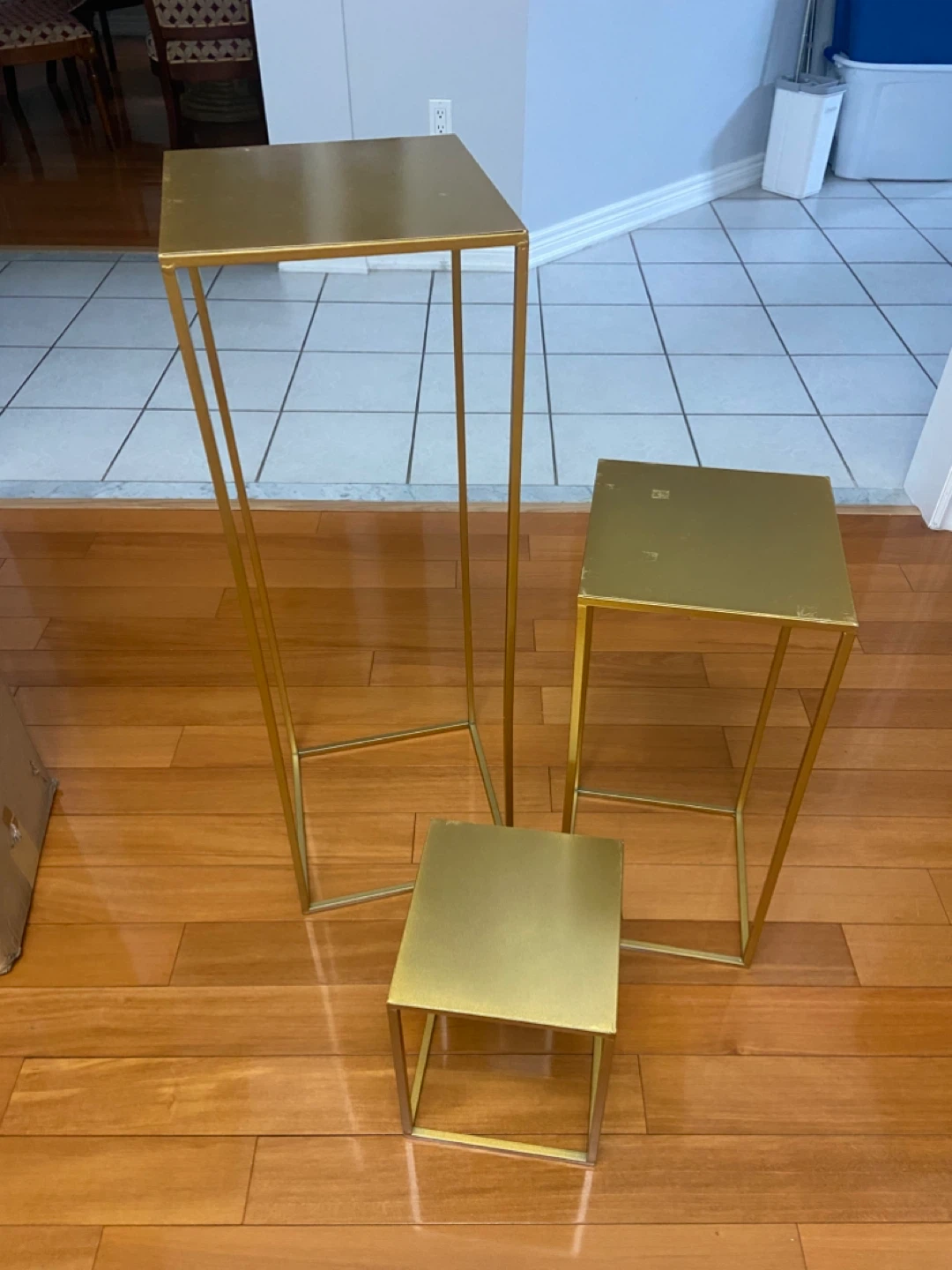 Gold Metal Plant Stands - Set of 3 - photo 2