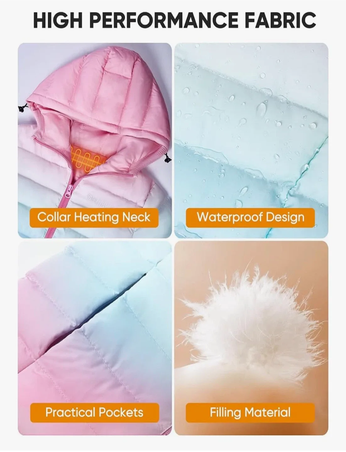 New! ORRNIKKO Kids Heated Jacket - Pink Ombre image indicator(4)