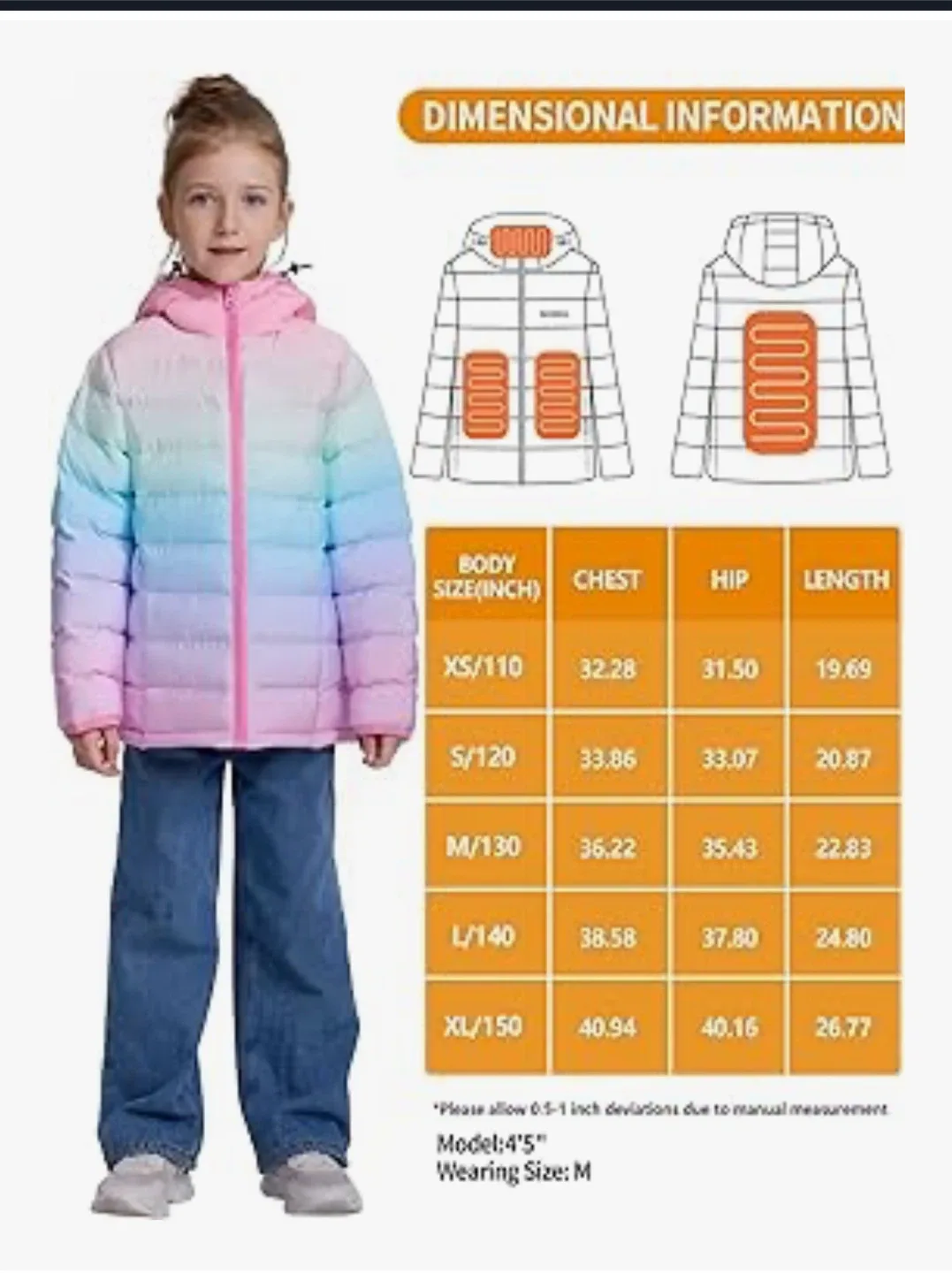 New! ORRNIKKO Kids Heated Jacket - Pink Ombre image indicator(7)