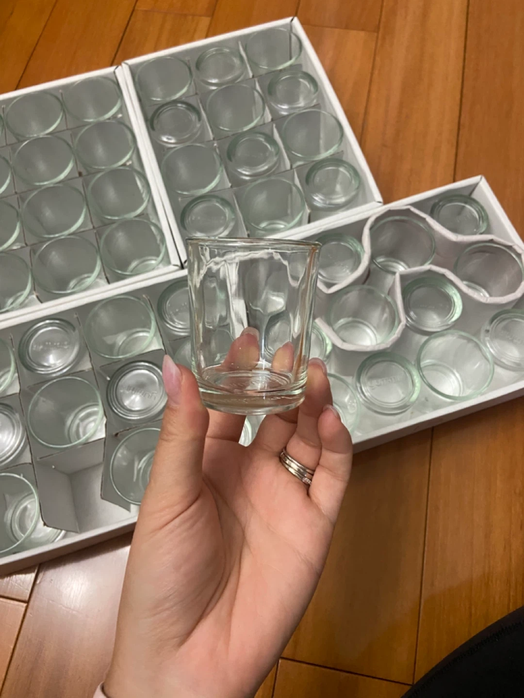 Set of Small Glass Votive Candle Holders