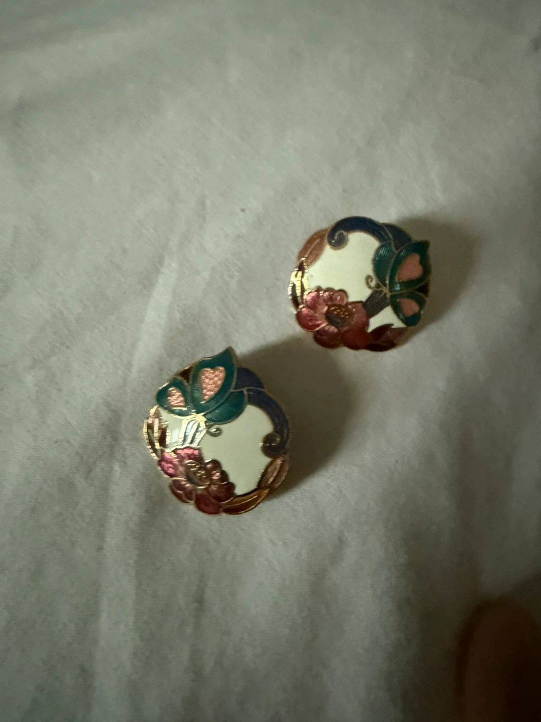 Vintage Butterfly Floral Earrings