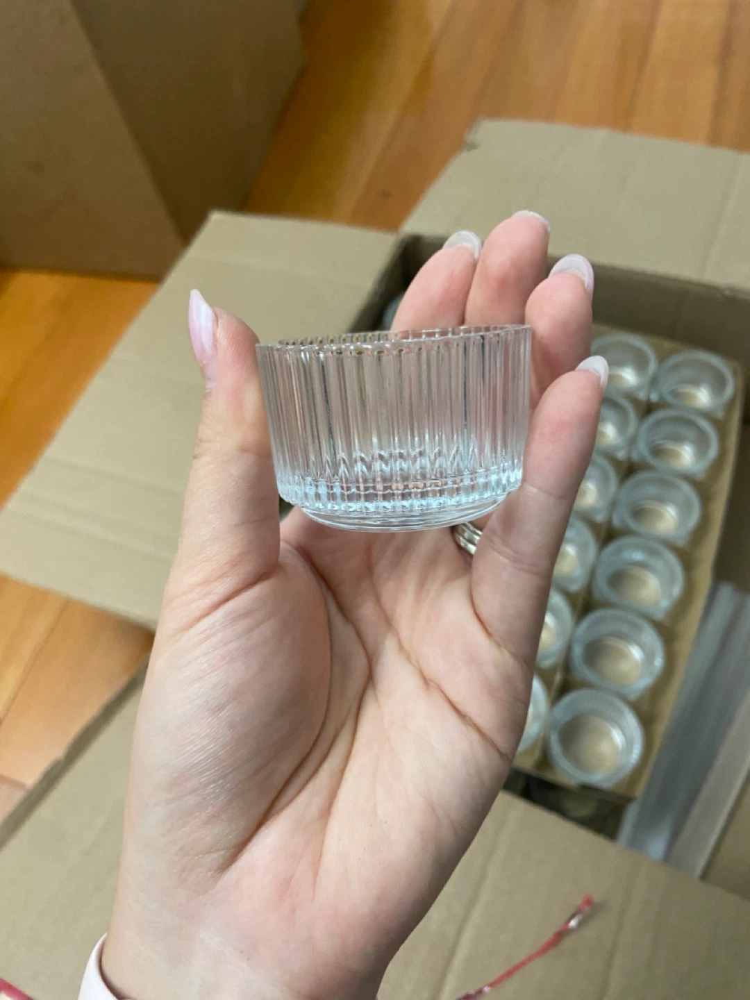 Small Clear Glass Candle Holders (Bulk)