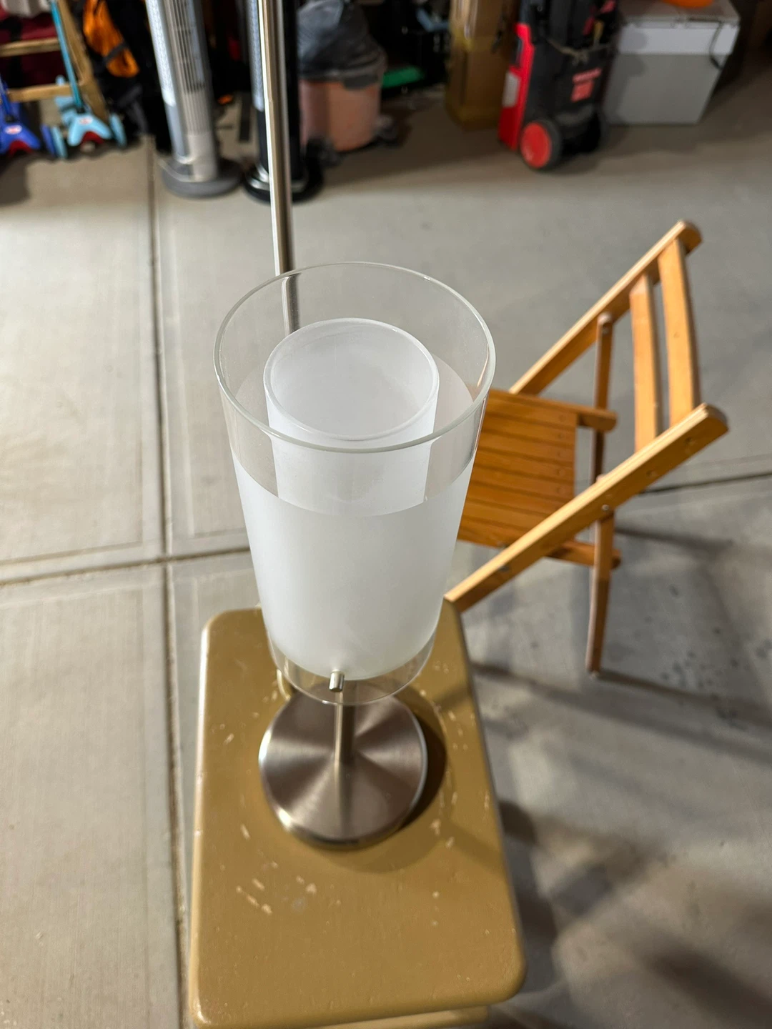 Matching Floor & Table Lamps - Glass & Metal - photo 2